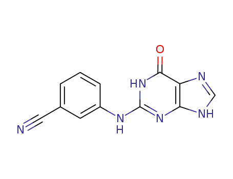Molecular Structure of 142581-01-9 (Benzonitrile, 3-[(6,7-dihydro-6-oxo-1H-purin-2-yl)amino]-)