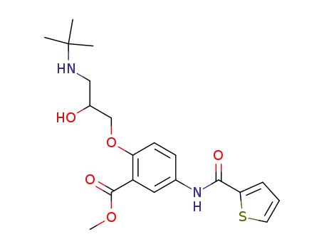 Benzoic acid,
2-[3-[(1,1-dimethylethyl)amino]-2-hydroxypropoxy]-5-[(2-thienylcarbonyl)
amino]-, methyl ester