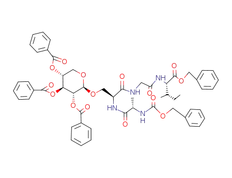 N-(Benzyloxycarbonyl)-L-alanyl-3-O-(2,3,4-tri-O-benzoyl-β-D-xylopyranosyl)-L-seryl-glycyl-L-isoleucin-benzylester