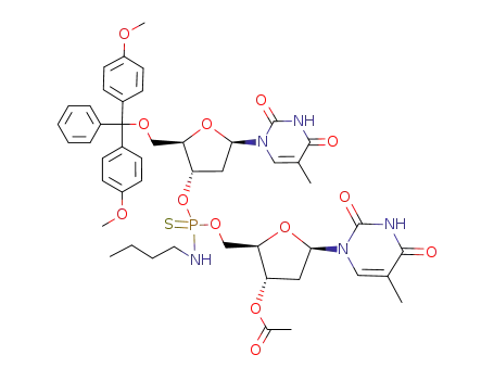 5'-O-dimethoxytritylthimidine-3'-O-(5'-O-thymidylyl-3'-O-acetyl)-N-butylphosphorothioamidate