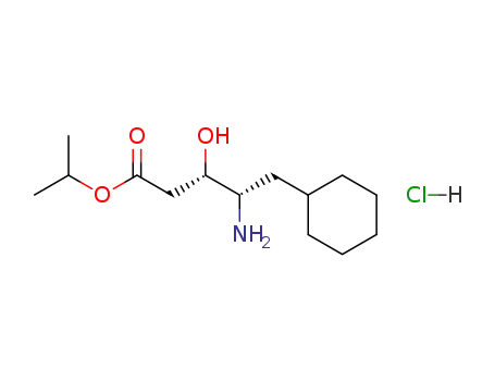 Molecular Structure of 132271-76-2 (isopropyl (3S,4S)-4-amino-5-cyclohexyl-3-hydroxypentanoate*HCl)