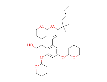 2-[2-[(E)-4,4-Dimethyl-3-(tetrahydro-pyran-2-yloxy)-oct-1-enyl]-4,6-bis-(tetrahydro-pyran-2-yloxy)-phenyl]-ethanol