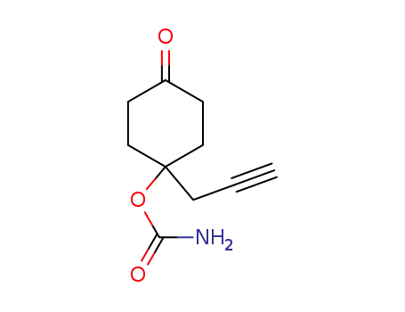 Molecular Structure of 90473-70-4 (Cyclohexanone, 4-[(aminocarbonyl)oxy]-4-(2-propynyl)- (9CI))