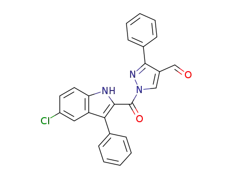 1-(5-Chloro-3-phenyl-1H-indole-2-carbonyl)-3-phenyl-1H-pyrazole-4-carbaldehyde