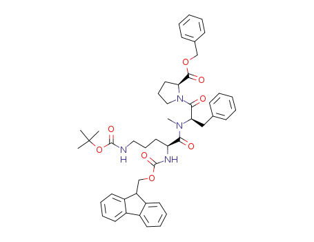 Molecular Structure of 138775-39-0 (Fmoc-L-(N<sup>δ</sup>-Boc)Orn-D-(N-Me)Phe-L-Pro-OCH2Ph)