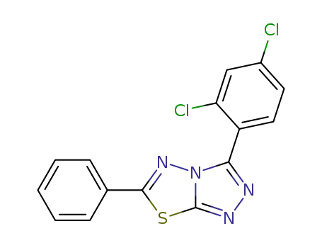 Molecular Structure of 128032-46-2 (3-(2,4-dichlorophenyl)-6-phenyl[1,2,4]triazolo[3,4-b][1,3,4]thiadiazole)