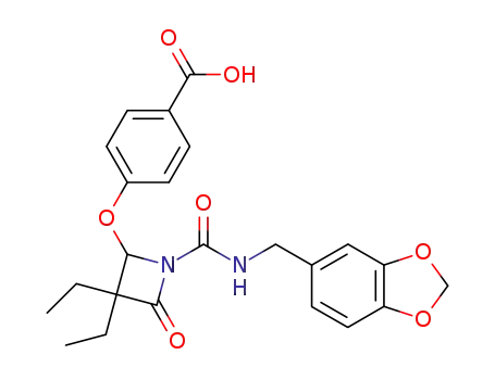 4-{1-[(Benzo[1,3]dioxol-5-ylmethyl)-carbamoyl]-3,3-diethyl-4-oxo-azetidin-2-yloxy}-benzoic acid