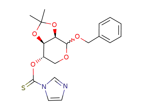 Molecular Structure of 83160-43-4 (Imidazole-1-carbothioic acid O-((3aR,7S,7aR)-4-benzyloxy-2,2-dimethyl-tetrahydro-[1,3]dioxolo[4,5-c]pyran-7-yl) ester)