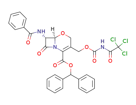 (6R,7R)-7-Benzoylamino-8-oxo-3-(2,2,2-trichloro-acetylcarbamoyloxymethyl)-5-oxa-1-aza-bicyclo[4.2.0]oct-2-ene-2-carboxylic acid benzhydryl ester