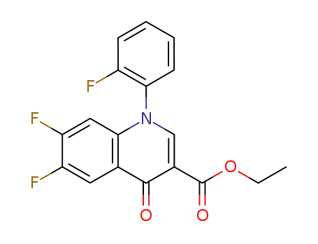 Molecular Structure of 1025996-62-6 (6,7-Difluoro-1-(2-fluoro-phenyl)-4-oxo-1,4-dihydro-quinoline-3-carboxylic acid ethyl ester)