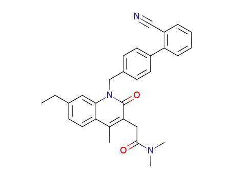 2-<1-((2'-cyanobiphenyl-4-yl)methyl)-7-ethyl-4-methyl-2-oxo-1,2-dihydroquinolin-3-yl>-N,N-dimethylacetamide