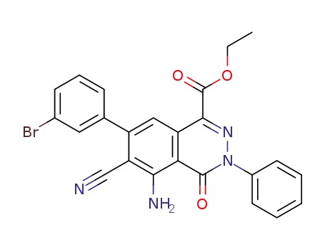 ethyl 5-amino-7-(m-bromophenyl)-6-cyano-3,4-dihydro-4-oxo-3-phenylphthalazine-1-carboxylate