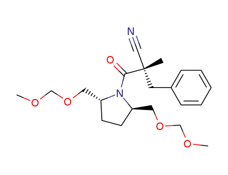(S)-2-Benzyl-3-((2R,5R)-2,5-bis-methoxymethoxymethyl-pyrrolidin-1-yl)-2-methyl-3-oxo-propionitrile
