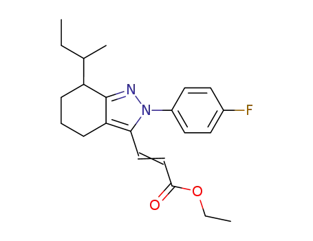 Molecular Structure of 162511-74-2 ((E)-3-[7-sec-Butyl-2-(4-fluoro-phenyl)-4,5,6,7-tetrahydro-2H-indazol-3-yl]-acrylic acid ethyl ester)