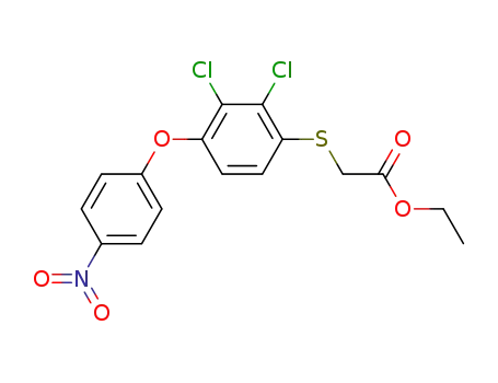 Acetic acid, [[2,3-dichloro-4-(4-nitrophenoxy)phenyl]thio]-, ethyl ester