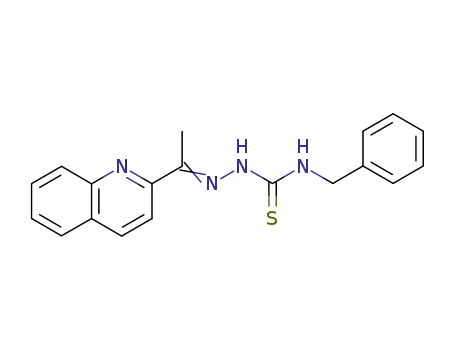 Molecular Structure of 88324-34-9 (Hydrazinecarbothioamide,
N-(phenylmethyl)-2-[1-(2-quinolinyl)ethylidene]-)