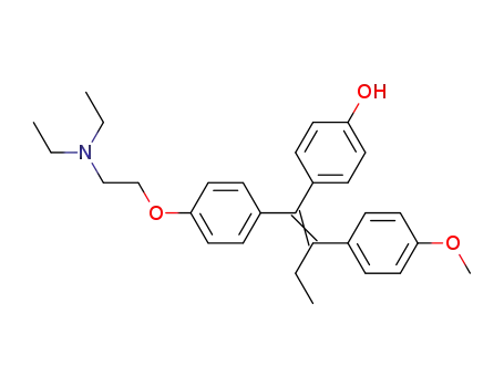 Molecular Structure of 71868-47-8 (4-[(1E)-1-{4-[2-(diethylamino)ethoxy]phenyl}-2-(4-methoxyphenyl)but-1-en-1-yl]phenol hydrochloride)