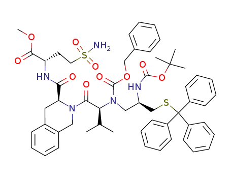 (S)-2-[((S)-2-{(S)-2-[Benzyloxycarbonyl-((R)-2-tert-butoxycarbonylamino-3-tritylsulfanyl-propyl)-amino]-3-methyl-butyryl}-1,2,3,4-tetrahydro-isoquinoline-3-carbonyl)-amino]-4-sulfamoyl-butyric acid methyl ester
