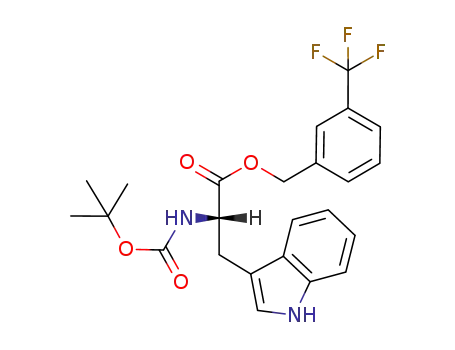 Molecular Structure of 1027075-63-3 ((S)-2-tert-Butoxycarbonylamino-3-(1H-indol-3-yl)-propionic acid 3-trifluoromethyl-benzyl ester)