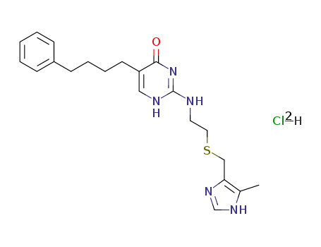 2-[2-(5-methyl-4-imidazolylmethylthio)ethylamino]-5-(4-phenylbutyl)-4-pyrimidone dihydrochloride