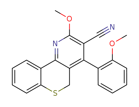Molecular Structure of 115091-85-5 (2-methoxy-4-(2-methoxyphenyl)-5H-thiochromeno[4,3-b]pyridine-3-carbonitrile)