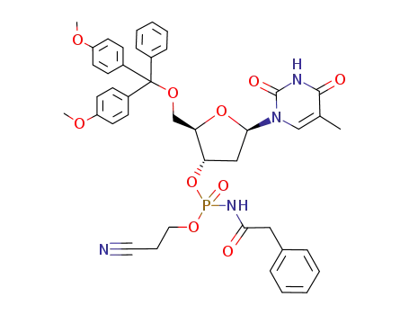 2-Cyanoethyl 5'-O-(dimethoxytrityl)thymidin-3'-yl N-(phenylacetyl)phosphoramidate