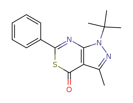 Molecular Structure of 154911-08-7 (1-tert-butyl-3-methyl-6-phenylpyrazolo<3,4-d><1,3>thiazin-4-one)