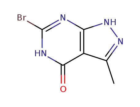 Molecular Structure of 127820-63-7 (4H-Pyrazolo[3,4-d]pyrimidin-4-one, 6-bromo-1,5-dihydro-3-methyl-)