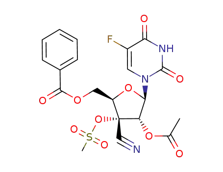 1-(2'-O-acetyl-5'-O-benzoyl-3'-C-cyano-3'-O-mesyl-β-D-ribofuranosyl)-5-fluorouracil