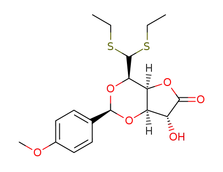 (2R,4R,4aS,7R,7aR)-4-(Bis-ethylsulfanyl-methyl)-7-hydroxy-2-(4-methoxy-phenyl)-tetrahydro-furo[3,2-d][1,3]dioxin-6-one