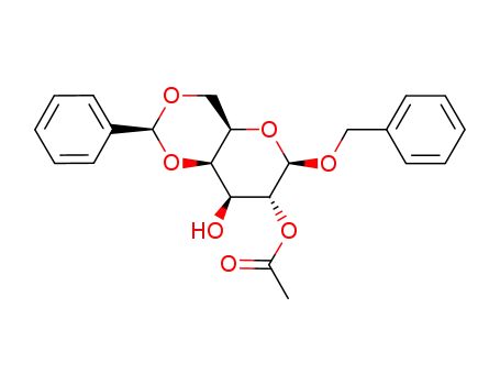 Molecular Structure of 20853-38-7 (Benzyl 4-O,6-O-benzylidene-β-D-glucopyranoside 2-acetate)