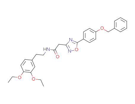 Molecular Structure of 107301-03-1 (2-[5-(4-Benzyloxy-phenyl)-[1,2,4]oxadiazol-3-yl]-N-[2-(3,4-diethoxy-phenyl)-ethyl]-acetamide)