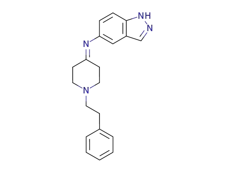 Molecular Structure of 118142-45-3 ((1H-Indazol-5-yl)-(1-phenethyl-piperidin-4-ylidene)-amine)