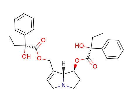 Molecular Structure of 114422-99-0 (7,9-di-O-<(S)-2-hydroxy-2-phenylbutyryl>heliotridine)