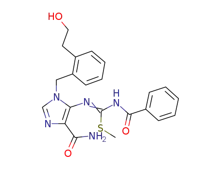 5-(1-benzoyl-2-methyl-3-isothioureido)-1-<o-(2-hydroxyethyl)benzyl>imidazole-4-carboxamide