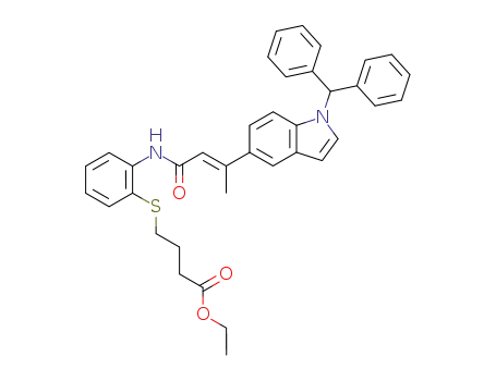 4-{2-[(E)-3-(1-Benzhydryl-1H-indol-5-yl)-but-2-enoylamino]-phenylsulfanyl}-butyric acid ethyl ester