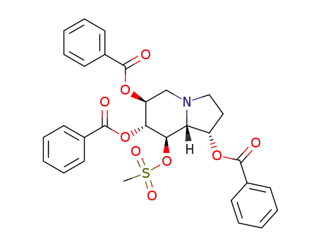 Molecular Structure of 171925-22-7 (1,6,7,8-Indolizinetetrol, octahydro-, 1,6,7-tribenzoate 8-methanesulfonate, 1S-(1.alpha.,6.beta.,7.alpha.,8.beta.,8a.beta.)-)