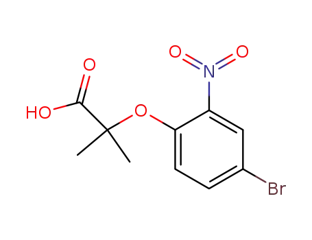 Molecular Structure of 124206-54-8 (2-(4-bromo-2-nitrophenoxy)-2-methylpropanoic acid)