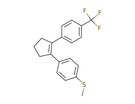 Molecular Structure of 158959-69-4 (1-[2-(4-Trifluoromethylphenyl)-cyclopenten-1-yl]-4-(methylthio)benzene)