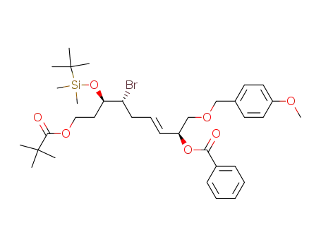(2S,6R,7R)-(3E)-2-benzoyloxy-6-bromo-7-t-butyldimethylsilyloxy-1-p-methoxyphenylmethoxynon-3-en-9-ol 9-pivaloate