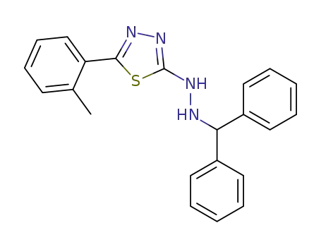 Molecular Structure of 104070-87-3 (1,3,4-Thiadiazol-2(3H)-one, 5-(2-methylphenyl)-,
(diphenylmethyl)hydrazone)