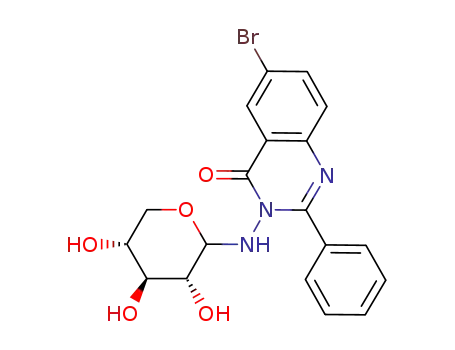 Molecular Structure of 160008-39-9 (6-bromo-2-phenyl-3-<N-(D-xylopyranosyl)>amino-4(3H)-quinazolinone)