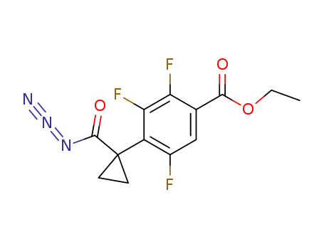 Molecular Structure of 1027026-06-7 (4-(1-Azidocarbonyl-cyclopropyl)-2,3,5-trifluoro-benzoic acid ethyl ester)