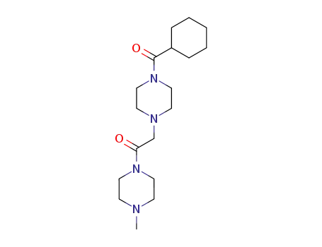 Molecular Structure of 94012-38-1 (Piperazine,
1-(cyclohexylcarbonyl)-4-[2-(4-methyl-1-piperazinyl)-2-oxoethyl]-)