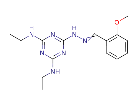 N,N'-Diethyl-6-{N'-[1-(2-methoxy-phenyl)-meth-(E)-ylidene]-hydrazino}-[1,3,5]triazine-2,4-diamine