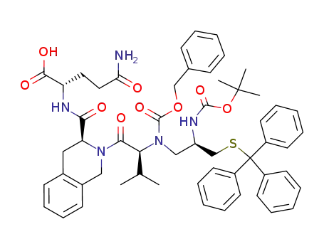 (S)-2-[((S)-2-{(S)-2-[Benzyloxycarbonyl-((R)-2-tert-butoxycarbonylamino-3-tritylsulfanyl-propyl)-amino]-3-methyl-butyryl}-1,2,3,4-tetrahydro-isoquinoline-3-carbonyl)-amino]-4-carbamoyl-butyric acid