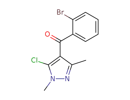 Molecular Structure of 29938-76-9 (Methanone, (2-bromophenyl)(5-chloro-1,3-dimethyl-1H-pyrazol-4-yl)-)