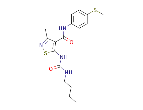 4-Isothiazolecarboxamide, 5-(((butylamino)carbonyl)amino)-3-methyl-N-(4-(methylthio)phenyl)-