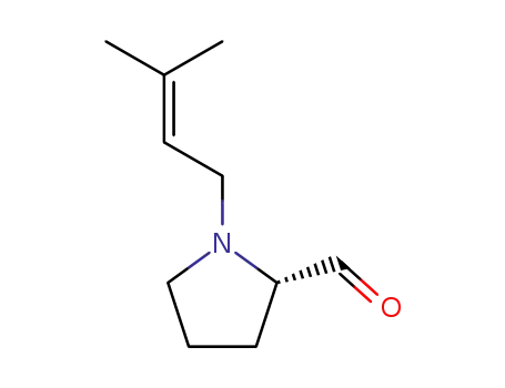 Molecular Structure of 130823-66-4 (2-Pyrrolidinecarboxaldehyde,1-(3-methyl-2-butenyl)-,(S)-(9CI))
