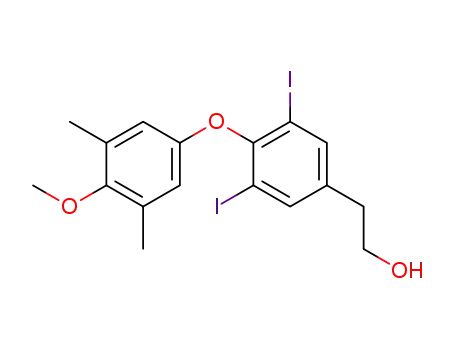 Molecular Structure of 900-35-6 (Benzeneethanol, 3,5-diiodo-4-(4-methoxy-3,5-dimethylphenoxy)-)